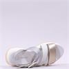 Rieker 3 Strap Buckle Sandal - White Gold Silver